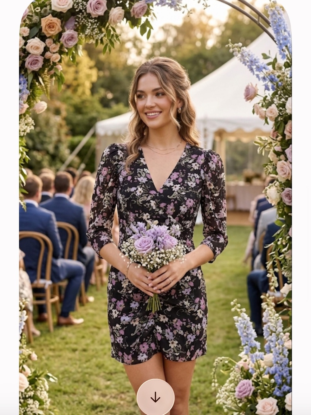 Astr Black dress with Purple and cream sold alone dress only